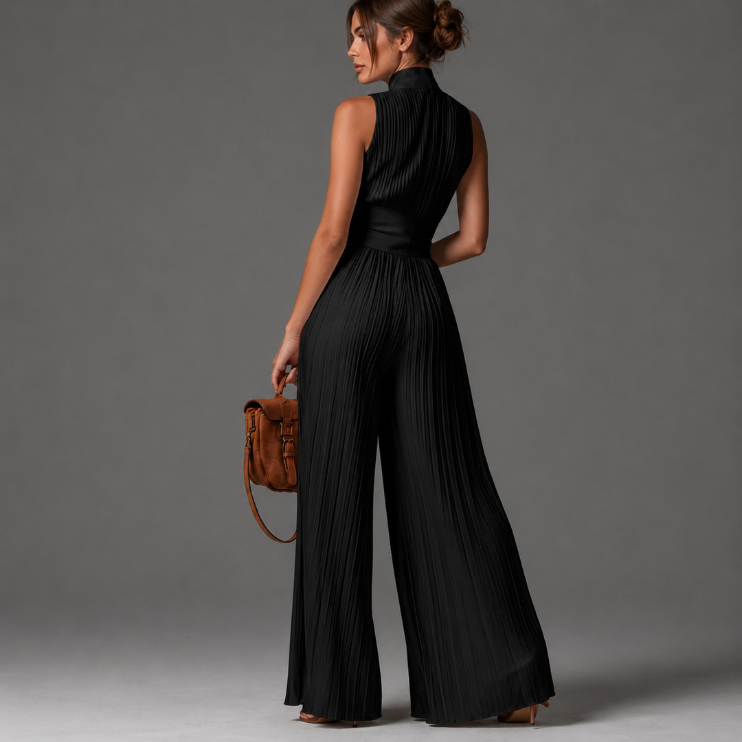 ESSENTIEL Floral Pleated Chiffon Jumpsuit