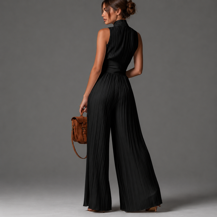 ESSENTIEL Floral Pleated Chiffon Jumpsuit