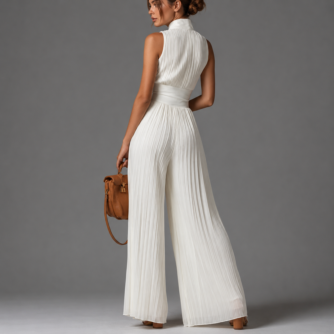 ESSENTIEL Floral Pleated Chiffon Jumpsuit