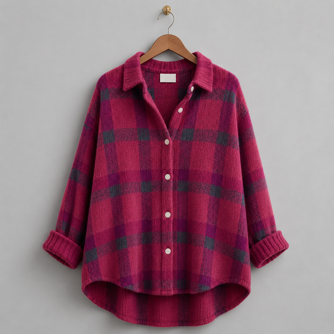 Tesa Plaid Knit Cardigan