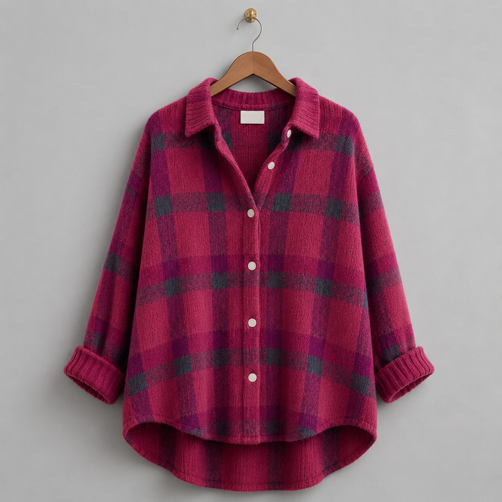 Tesa Plaid Knit Cardigan