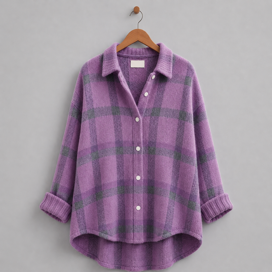 Tesa Plaid Knit Cardigan