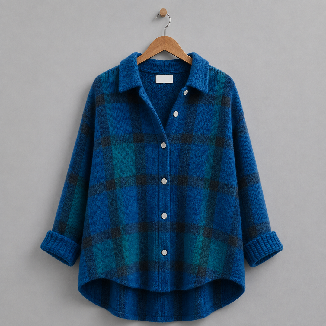 Tesa Plaid Knit Cardigan