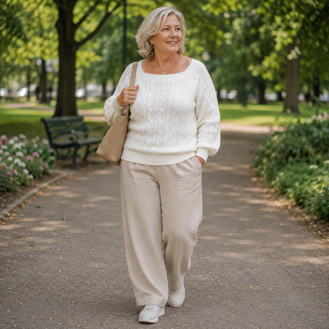 The Romance Cable Knit Crew Sweater