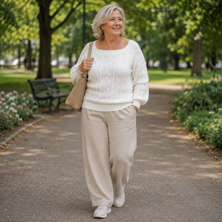 The Romance Cable Knit Crew Sweater