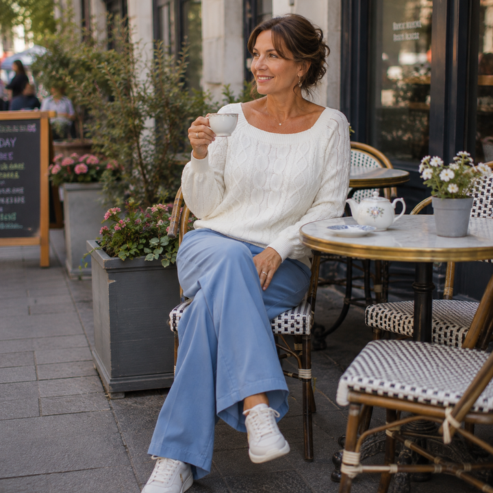 The Romance Cable Knit Crew Sweater