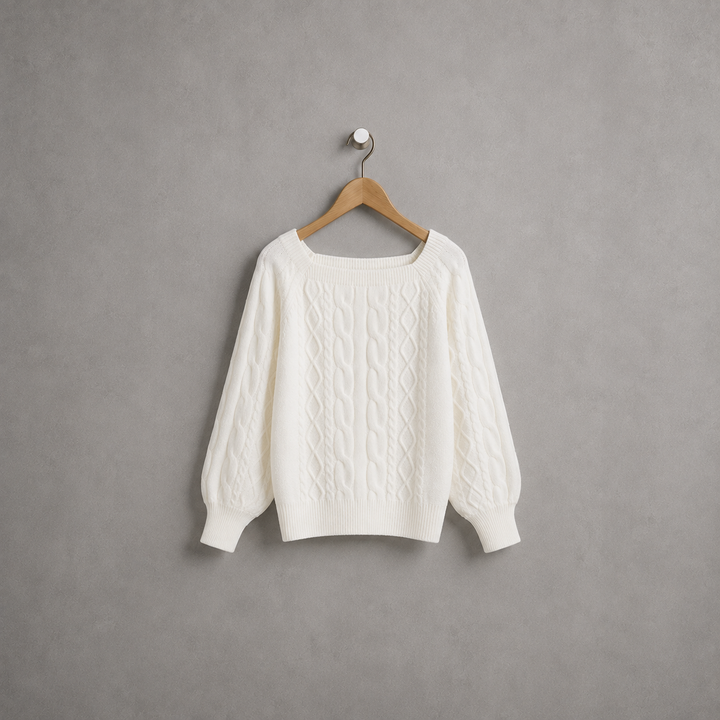 The Romance Cable Knit Crew Sweater