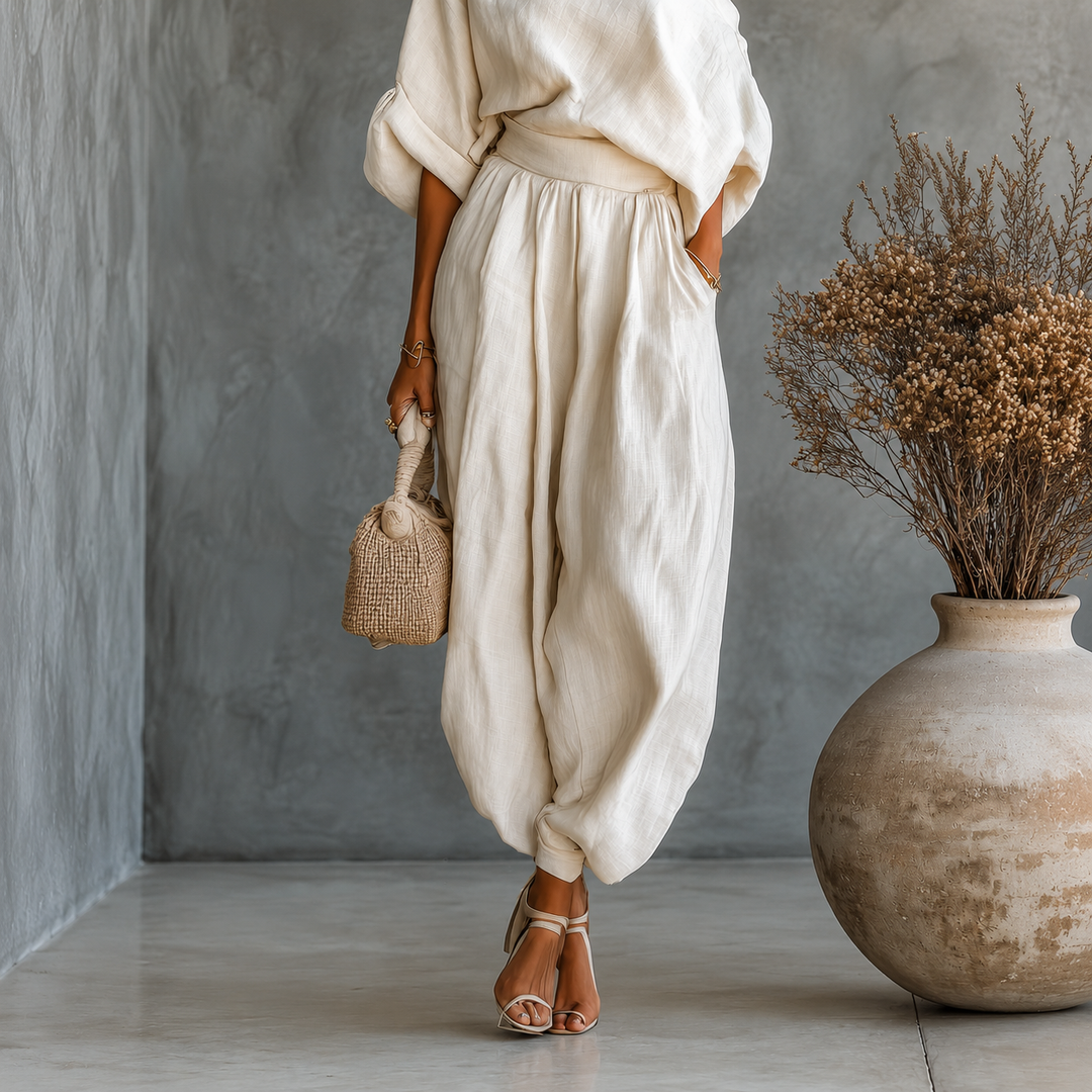 Trisha™ | Luxe Linen One-Shoulder Set