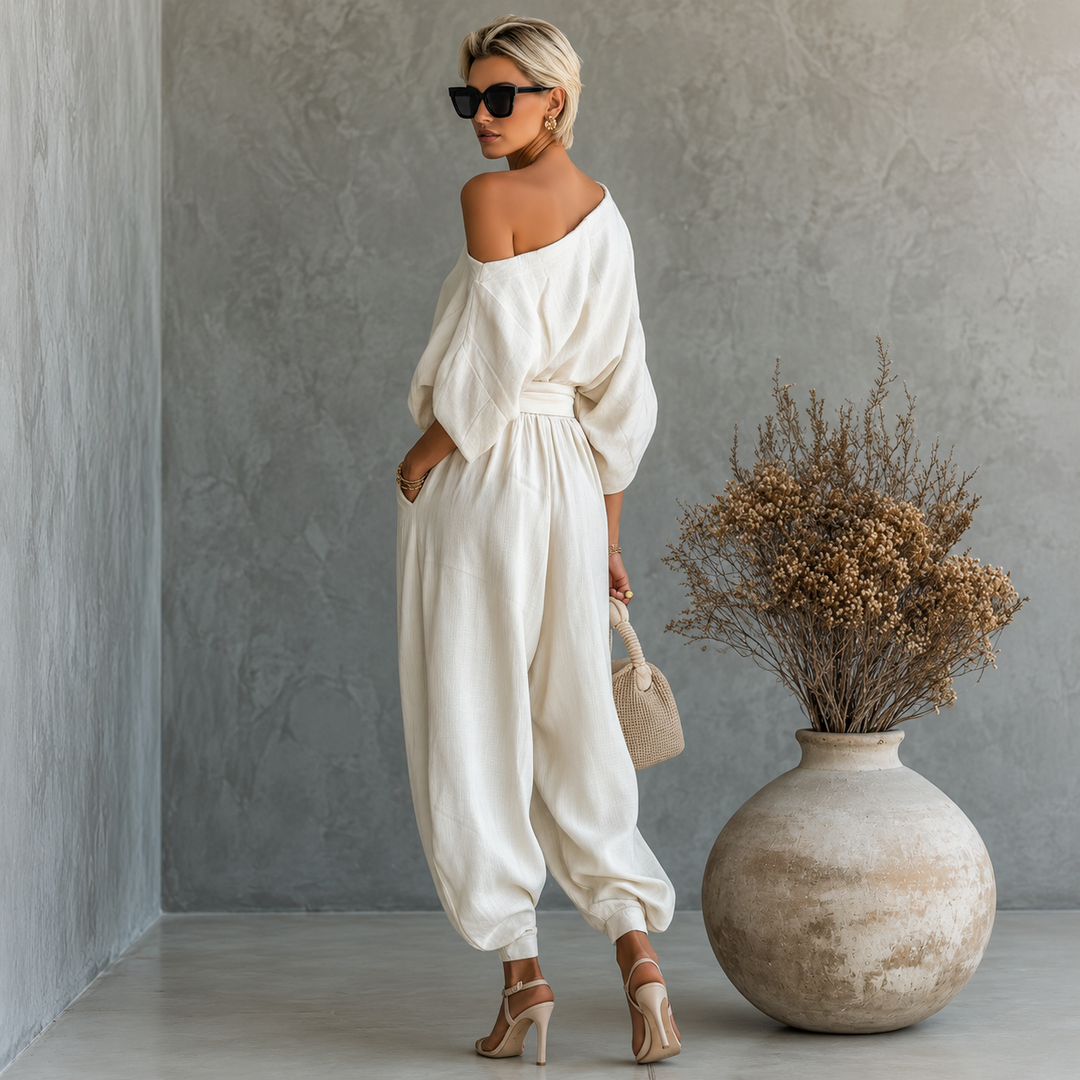 Trisha™ | Luxe Linen One-Shoulder Set