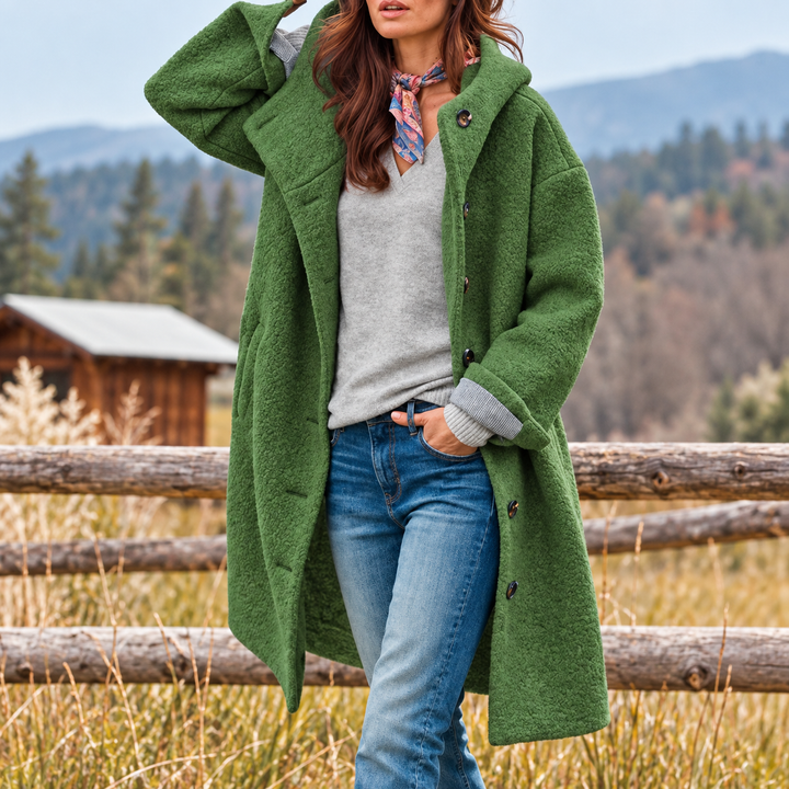 Camille | Women's Hooded Button-Front Coat