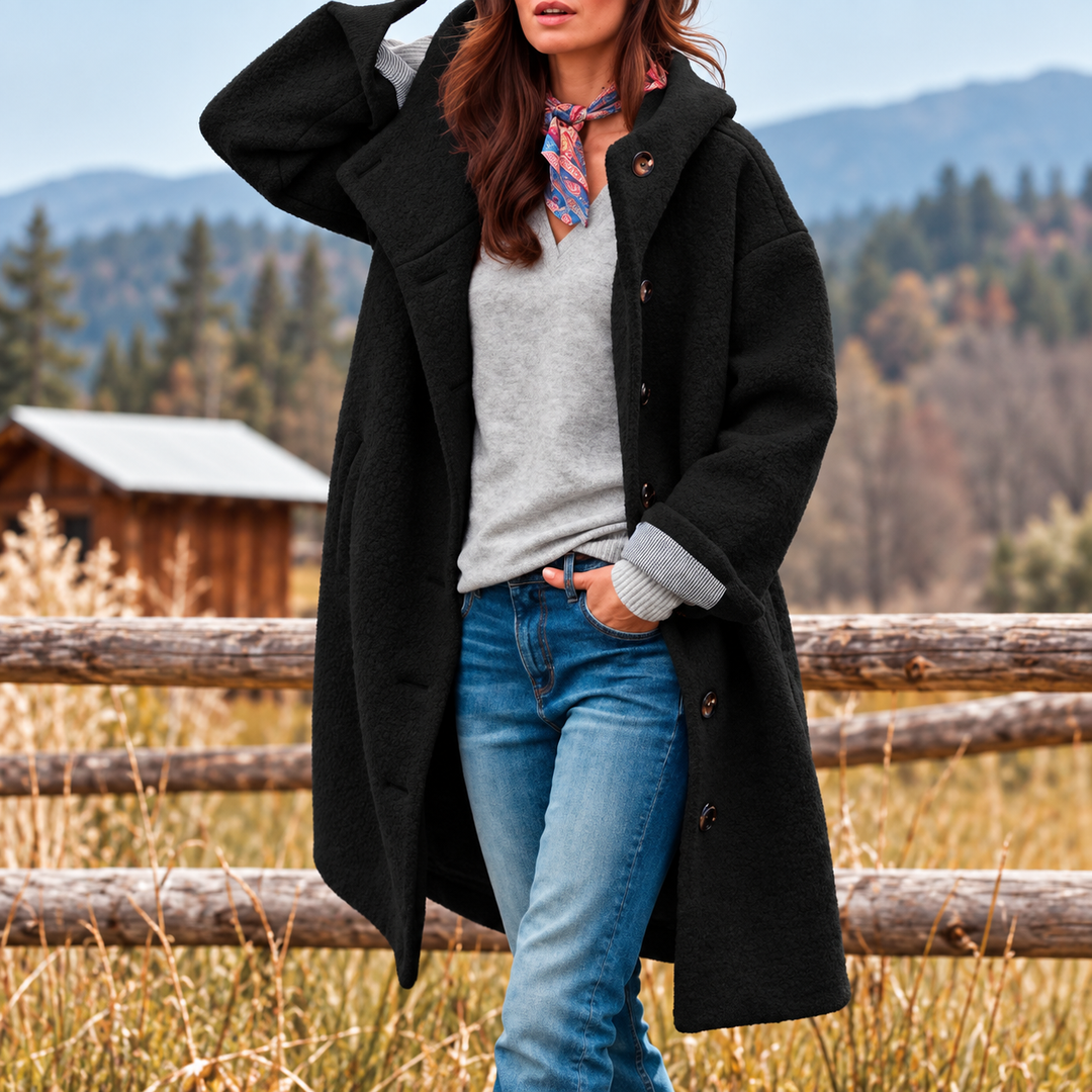Camille | Women's Hooded Button-Front Coat