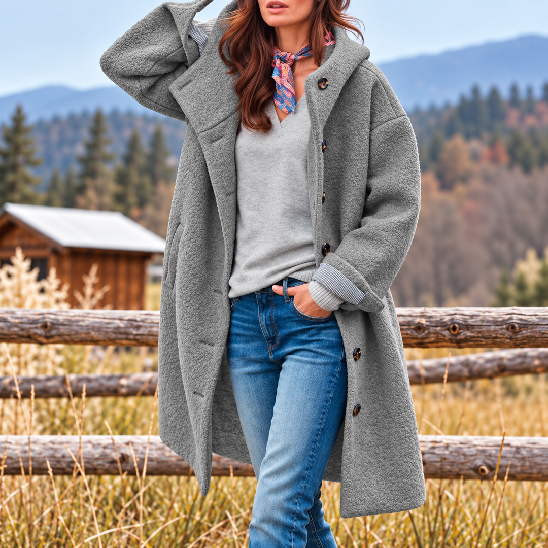 Camille | Women's Hooded Button-Front Coat