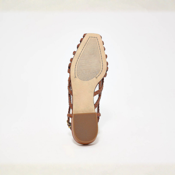 Aria Braided Leather Slingback Flats – Effortless Summer Comfort, All Day