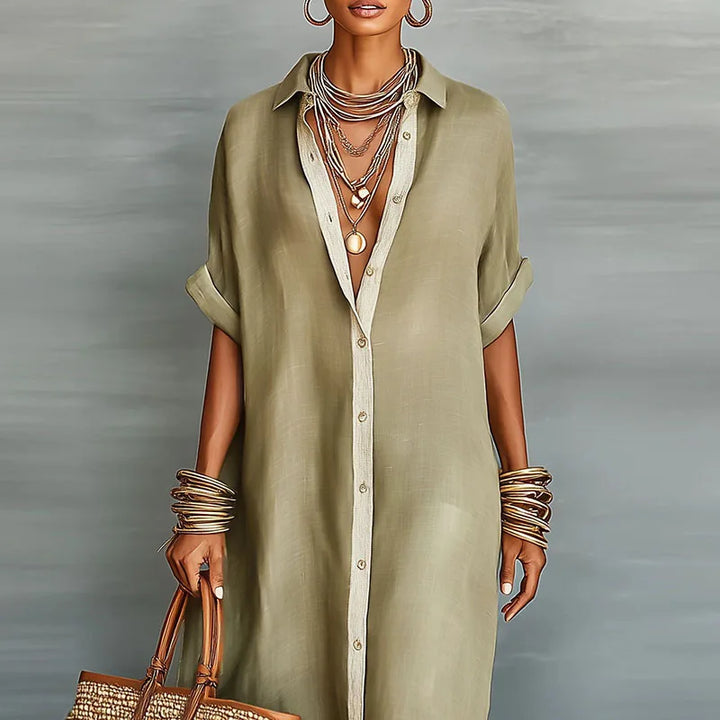 Agnes Linen Long Shirt Sundress