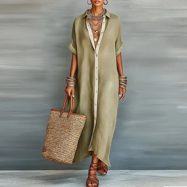 Agnes Linen Long Shirt Sundress
