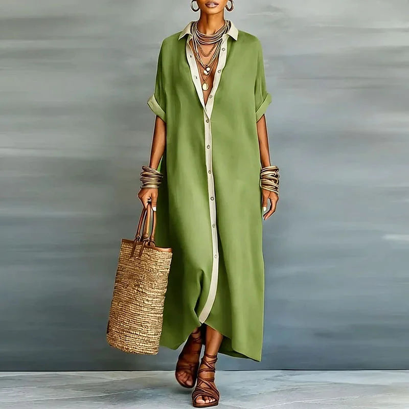 Agnes Linen Long Shirt Sundress